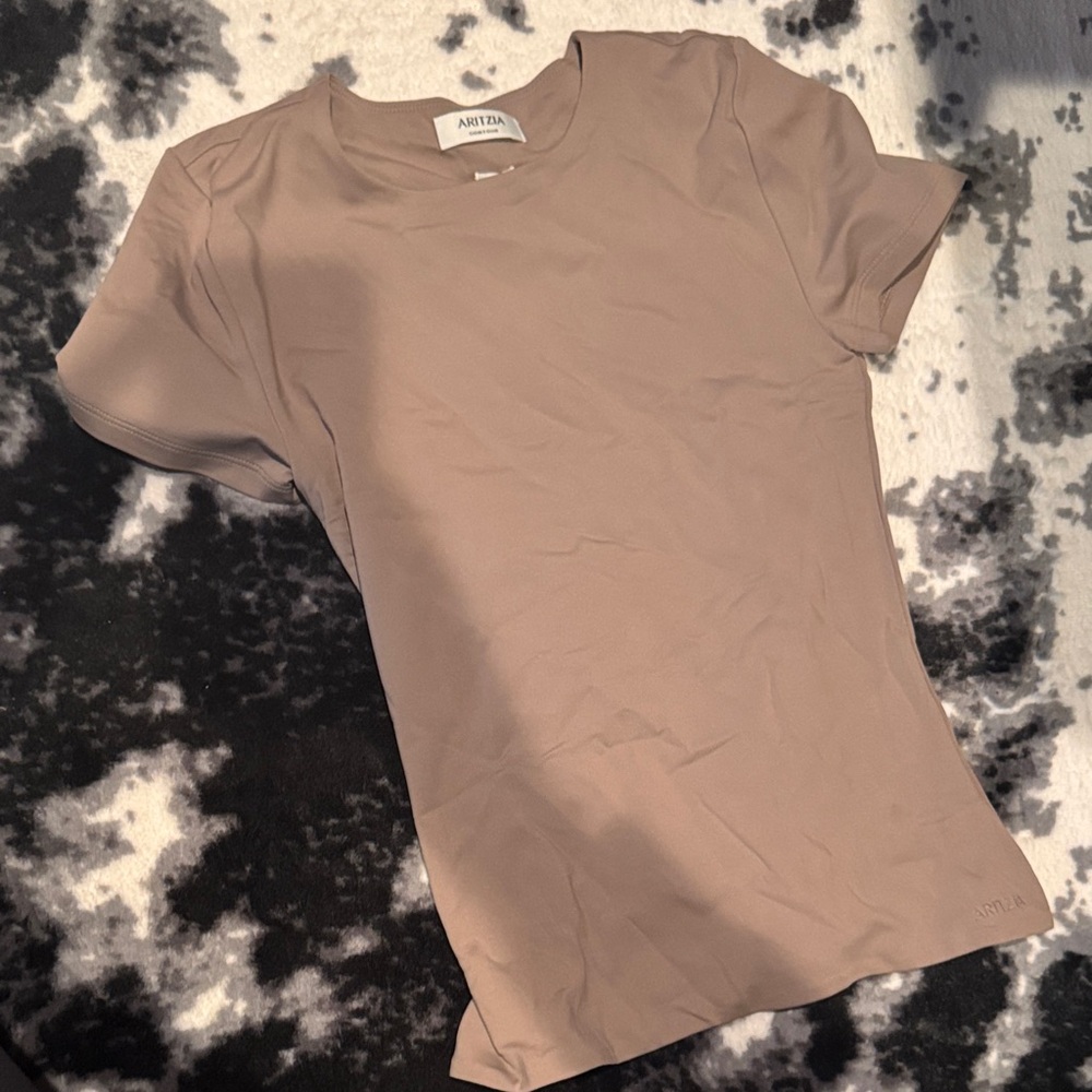 Aritzia Taupe Short Sleeve Tee NWT